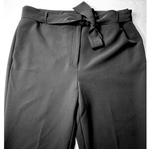Chico's Black Belted High Rise Trouser Pants Size 14 Workwear Dinner Outfits